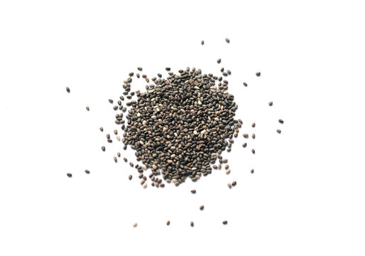 Pile Of Tiny Black And White Chia Seeds