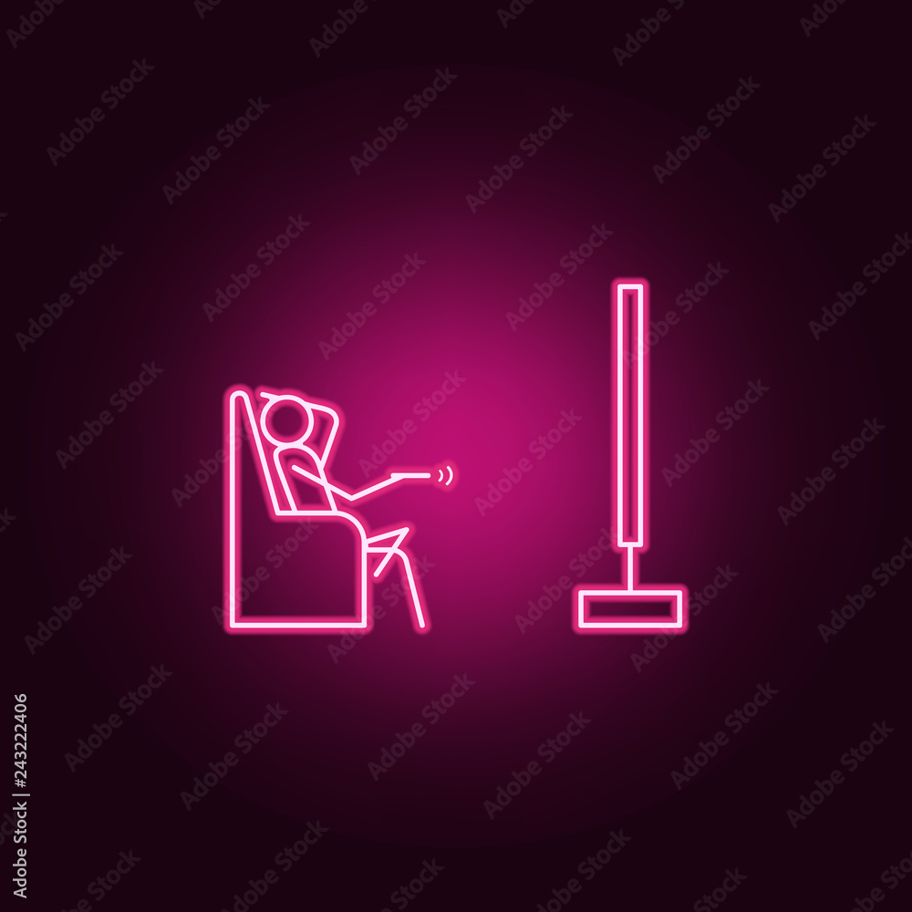 Aufkleber watch tv outline icon. elements of lazy in neon style icons. simple icon for websites, web design, m