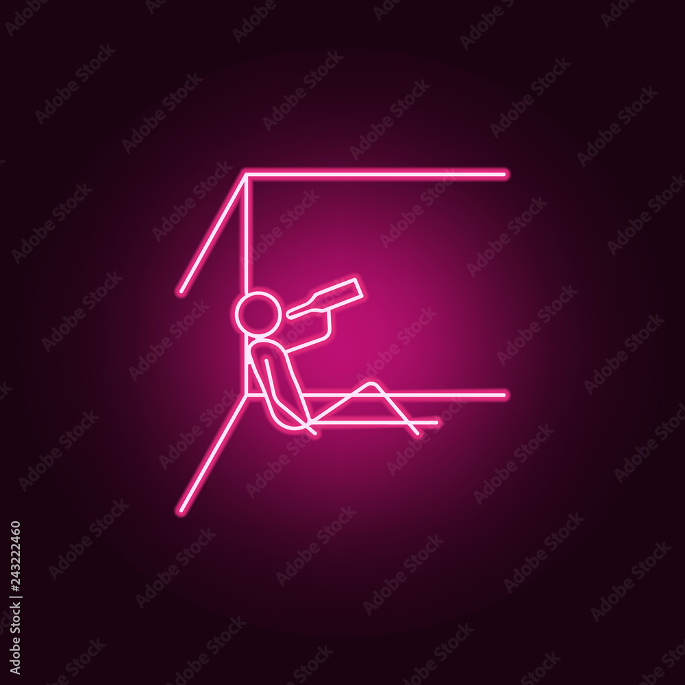 Aufkleber alcoholic outline icon. elements of lazy in neon style icons. simple icon for websites, web design, 