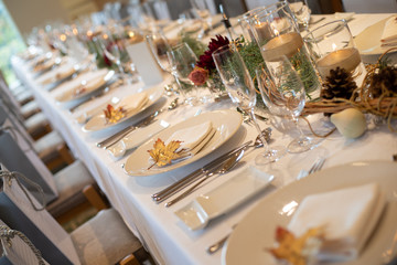 秋のテーブルセッティング