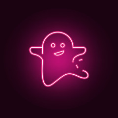 Halloween ghost icon. Elements of Halloween in neon style icons. Simple icon for websites, web design, mobile app, info graphics