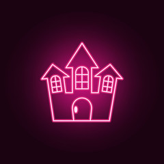 Horror house for Halloween icon. Elements of Halloween in neon style icons. Simple icon for websites, web design, mobile app, info graphics