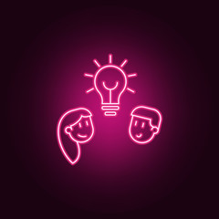 friendly idea icon. Elements of Friendship in neon style icons. Simple icon for websites, web design, mobile app, info graphics