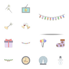 Christmas lights colored icon. Christmas holiday icons universal set for web and mobile