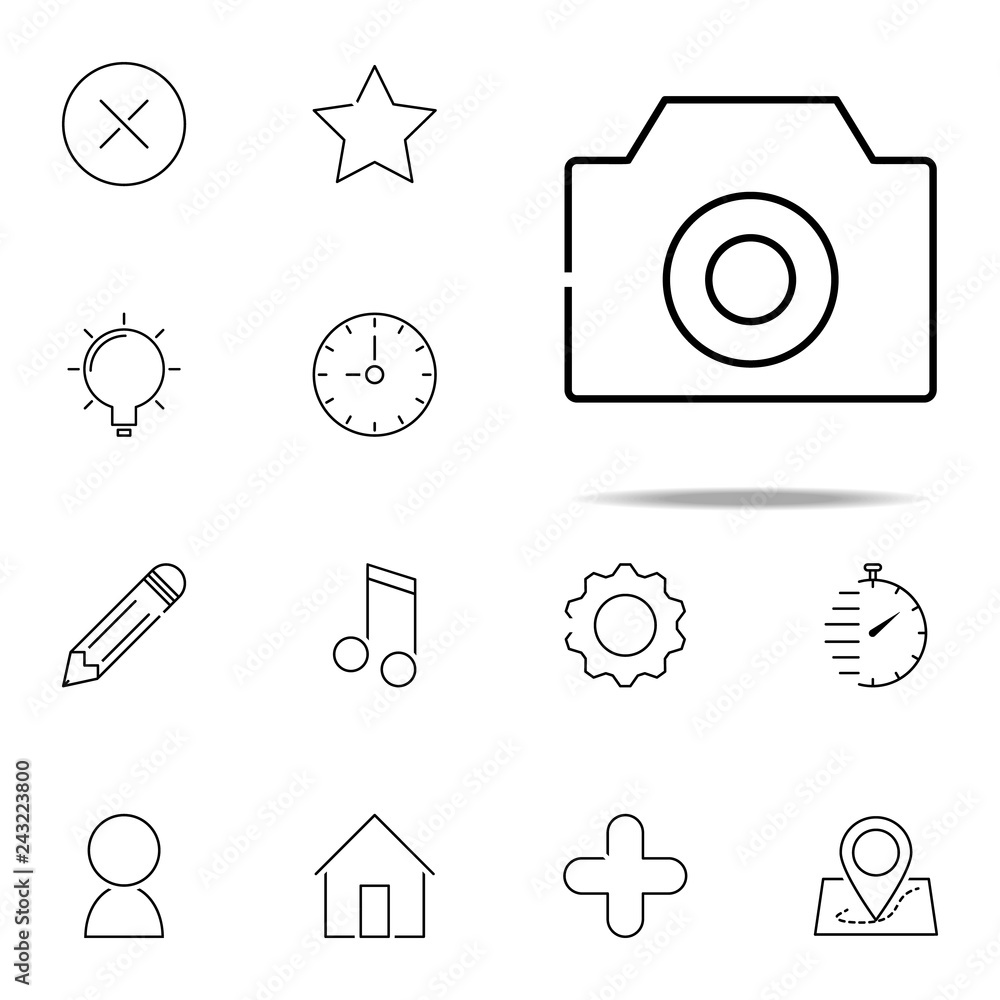 Poster camera icon. web, minimalistic icons universal set for web and mobile