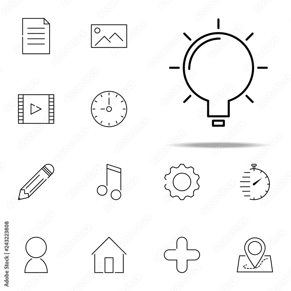 Poster bulb icon. web, minimalistic icons universal set for web and mobile