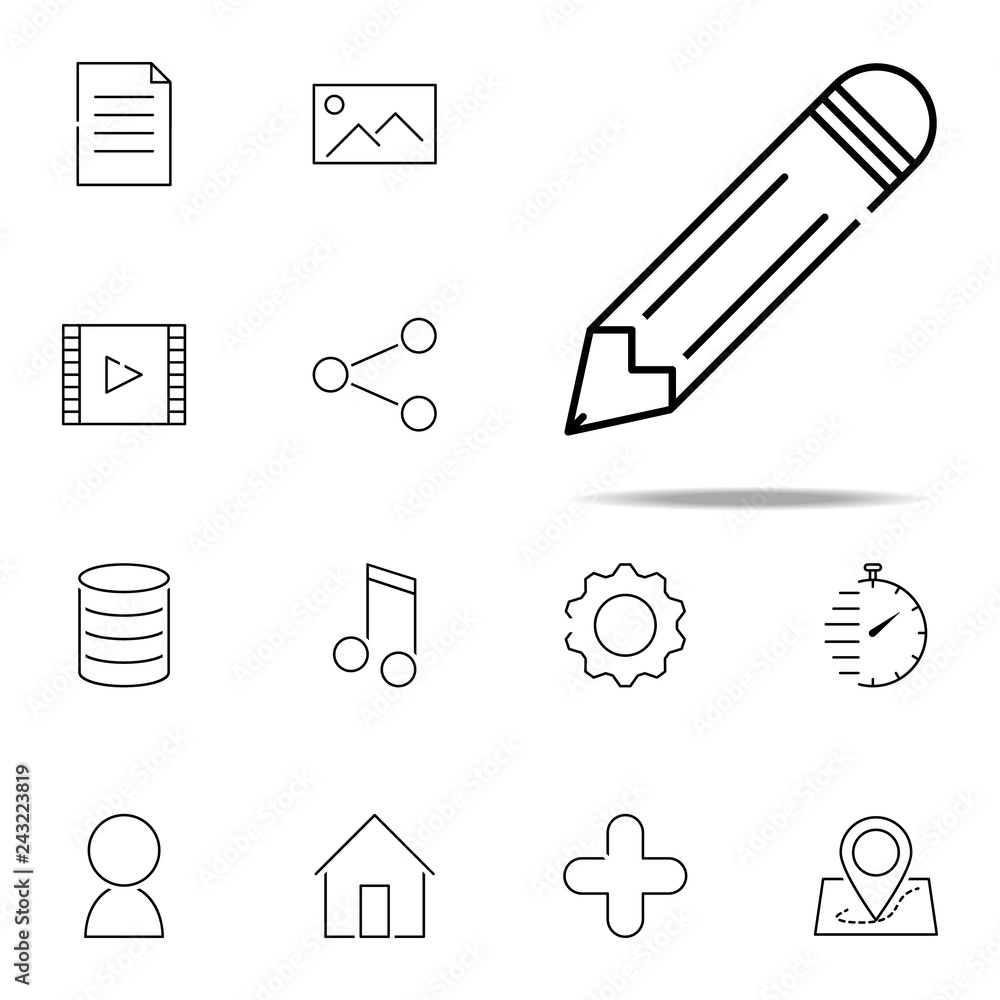 Poster pencil icon. web, minimalistic icons universal set for web and mobile