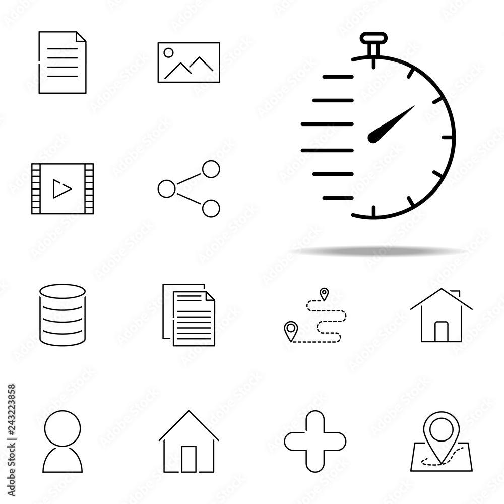 Poster stopwatch icon. web, minimalistic icons universal set for web and mobile