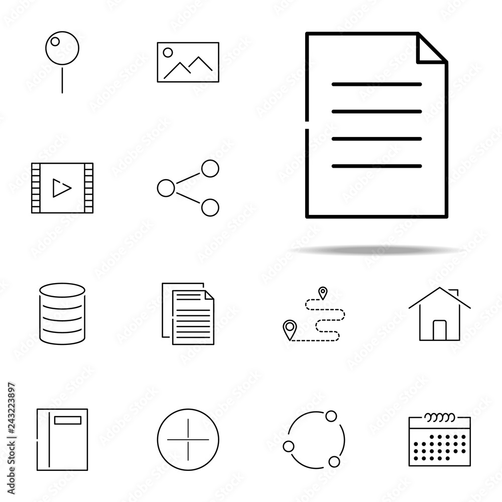 Poster document icon. web, minimalistic icons universal set for web and mobile