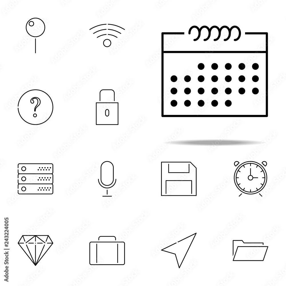 Poster the calendar icon. web, minimalistic icons universal set for web and mobile
