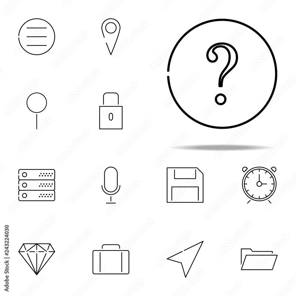 Aufkleber question mark icon. web, minimalistic icons universal set for web and mobile