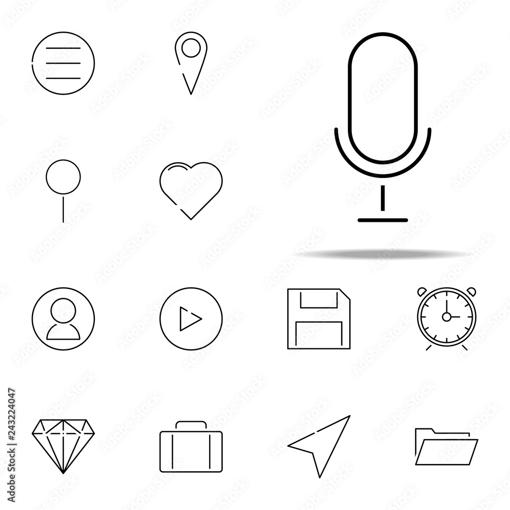 Poster microphone icon. web, minimalistic icons universal set for web and mobile