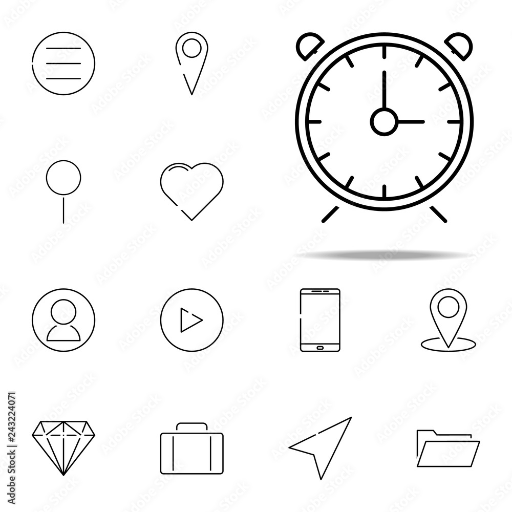 Poster alarm clock icon. web, minimalistic icons universal set for web and mobile