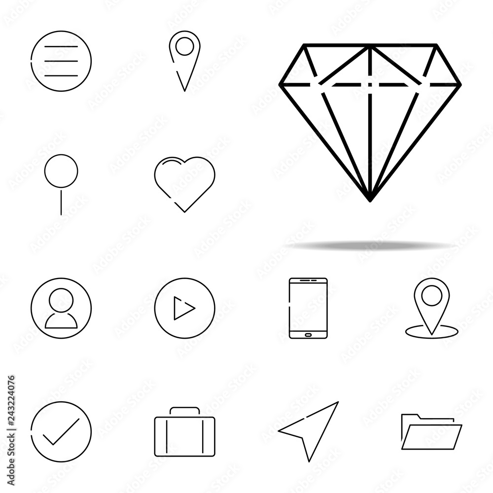 Poster diamond icon. web, minimalistic icons universal set for web and mobile
