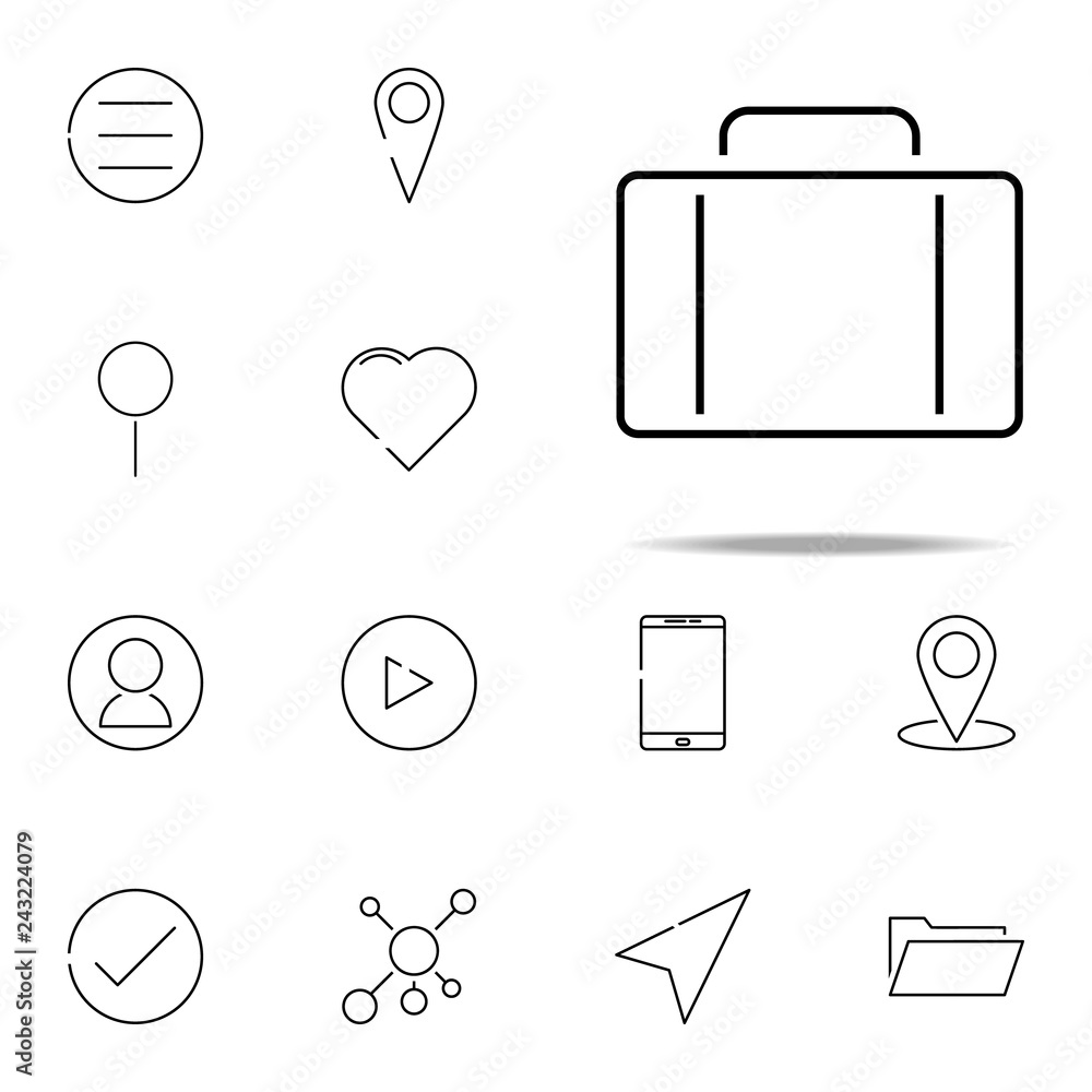 Poster suitcase icon. web, minimalistic icons universal set for web and mobile