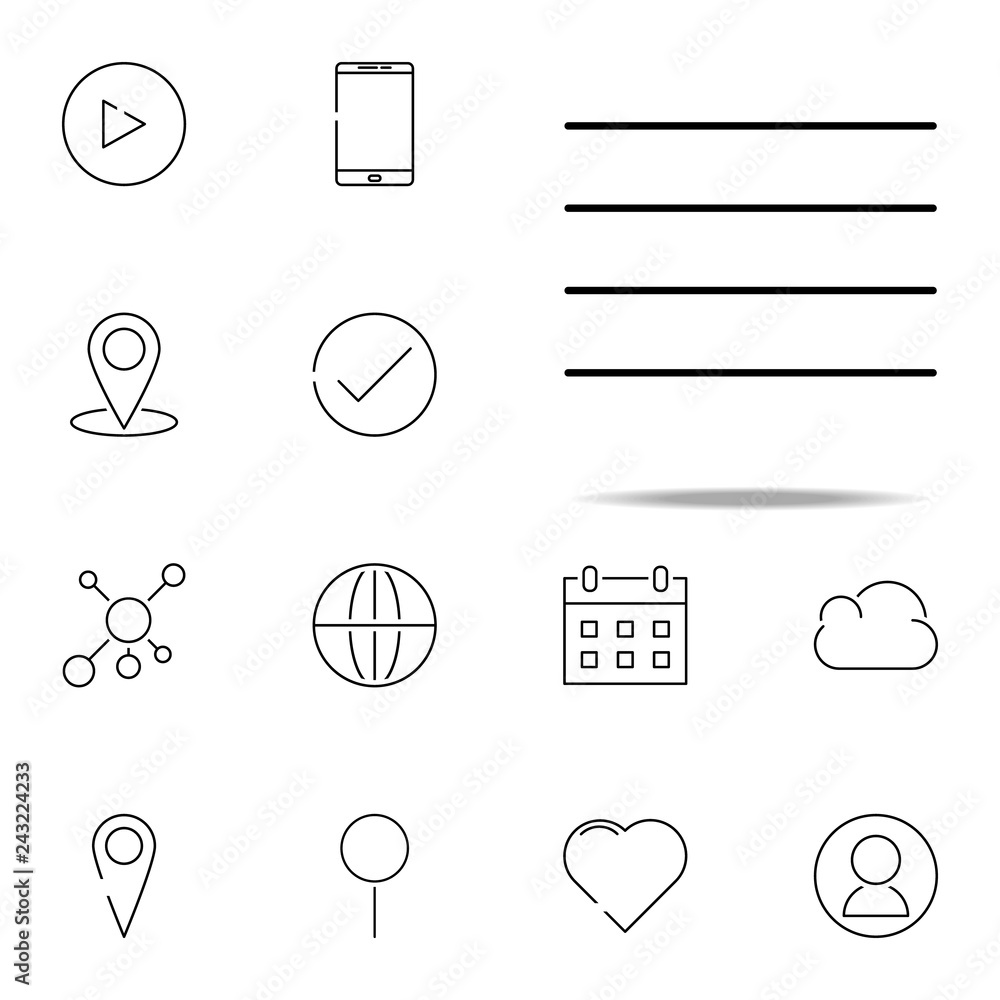 Aufkleber lines icon. web, minimalistic icons universal set for web and mobile