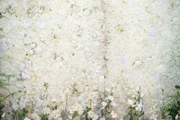 wedding backdrop with flower and wedding decoration
