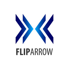 Flip arrow logo concept design. Symbol graphic template element