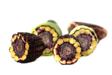 Fresh Purple corn fruit  isolate on white
