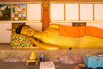 Sleeping Buddha statue in Wat Pra Bat temple