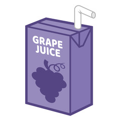 Cartoon Grape Juice Box