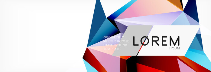 Fototapeta premium 3d card on light backdrop. Abstract triangle pattern. Futuristic geometric background.