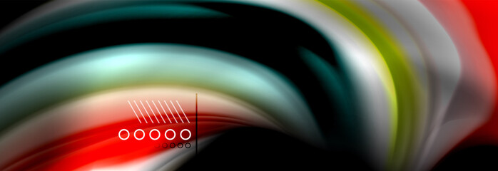 Rainbow color fluid wave lines flow poster. Wave Liquid shapes design