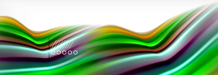 Abstract wave lines liquid fluid rainbow style color stripes background. Artistic illustration for presentation, app wallpaper, banner or poster