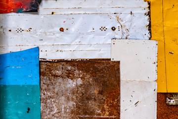 old rusty metal background texture. grunge texture of colorful old paint surface