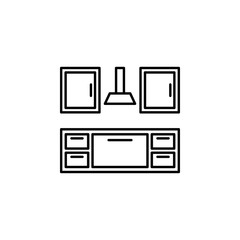 kitchen cabinets, fitting, interior icon. Element of kitchen utensils icon for mobile concept and web apps. Detailed kitchen cabinets, fitting, interior icon can be used for web