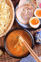  Tsukemen Ramen with roasted pork, egg and dipping soup 