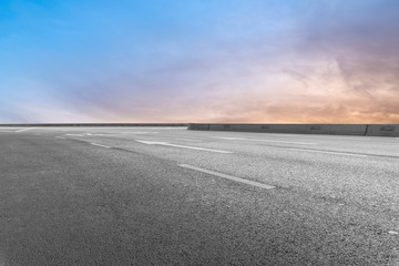 Sky Highway Asphalt Road and beautiful sky sunset scenery