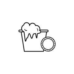 cleanliness, liquid cleaner, paper towel, scrubbing icon. Element of kitchen utensils icon for mobile concept and web apps. Detailed liquid cleaner, paper towel, scrubbing icon