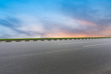 Sky Highway Asphalt Road and beautiful sky sunset scenery