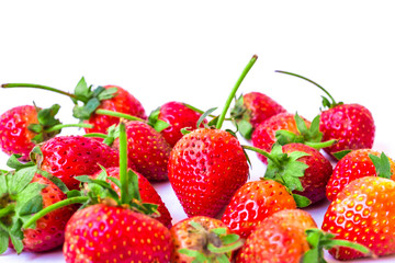 fresh red strawberry isolated on white background