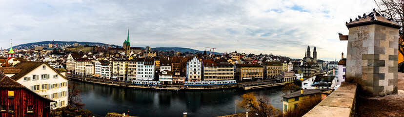 Fototapeta na wymiar panorama of Zurich city center