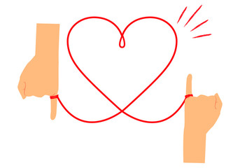 赤い糸 イラスト シンプル セット Stock Vector Adobe Stock