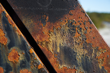 old steel beam rusting