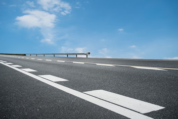 Fototapeta premium Sky Highway Asphalt Road and beautiful sky sunset scenery