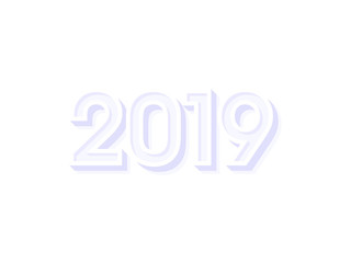 New year 2019. Greeting card design template with number 2019 text design. Vector illustration