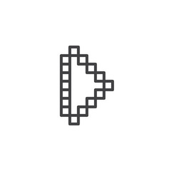 Right pixel arrow line icon. linear style sign for mobile concept and web design. Right direction arrow outline vector icon. Symbol, logo illustration. Pixel perfect vector graphics