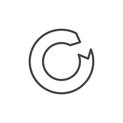 Reload arrow line icon. linear style sign for mobile concept and web design. Circular rotation arrow outline vector icon. Symbol, logo illustration. Pixel perfect vector graphics