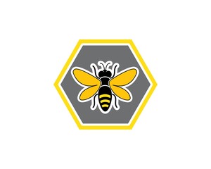 honey Bee Logo Template vector icon illustration