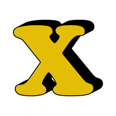 letter X, alphabet, 3D icon. Element of 3D color alphabet for mobile concept and web apps. Detailed letter X, alphabet, 3D icon can be used for web and mobile