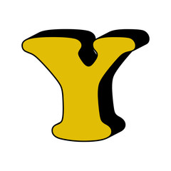 Fototapeta premium letter Y, alphabet, 3D icon. Element of 3D color alphabet for mobile concept and web apps. Detailed letter Y, alphabet, 3D icon can be used for web and mobile