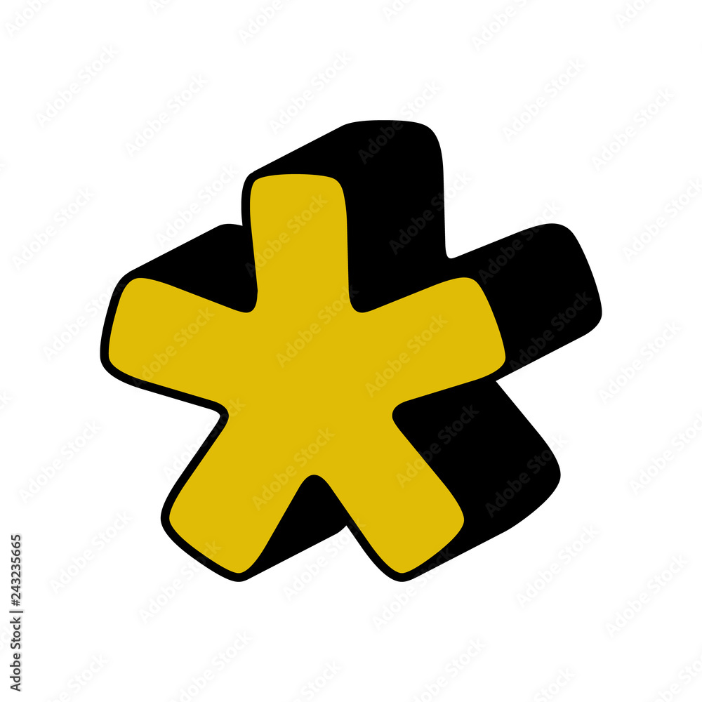 Poster asterisk, 3d icon. element of 3d color alphabet for mobile concept and web apps. detailed asterisk, 