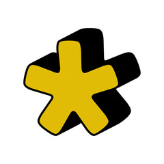 asterisk, 3D icon. Element of 3D color alphabet for mobile concept and web apps. Detailed asterisk, 3D icon can be used for web and mobile