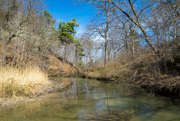 Down the small creek in Starved Rock, Illinois on a early Spring afternoon.
