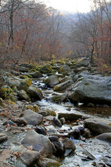 rock and creek in a geological park