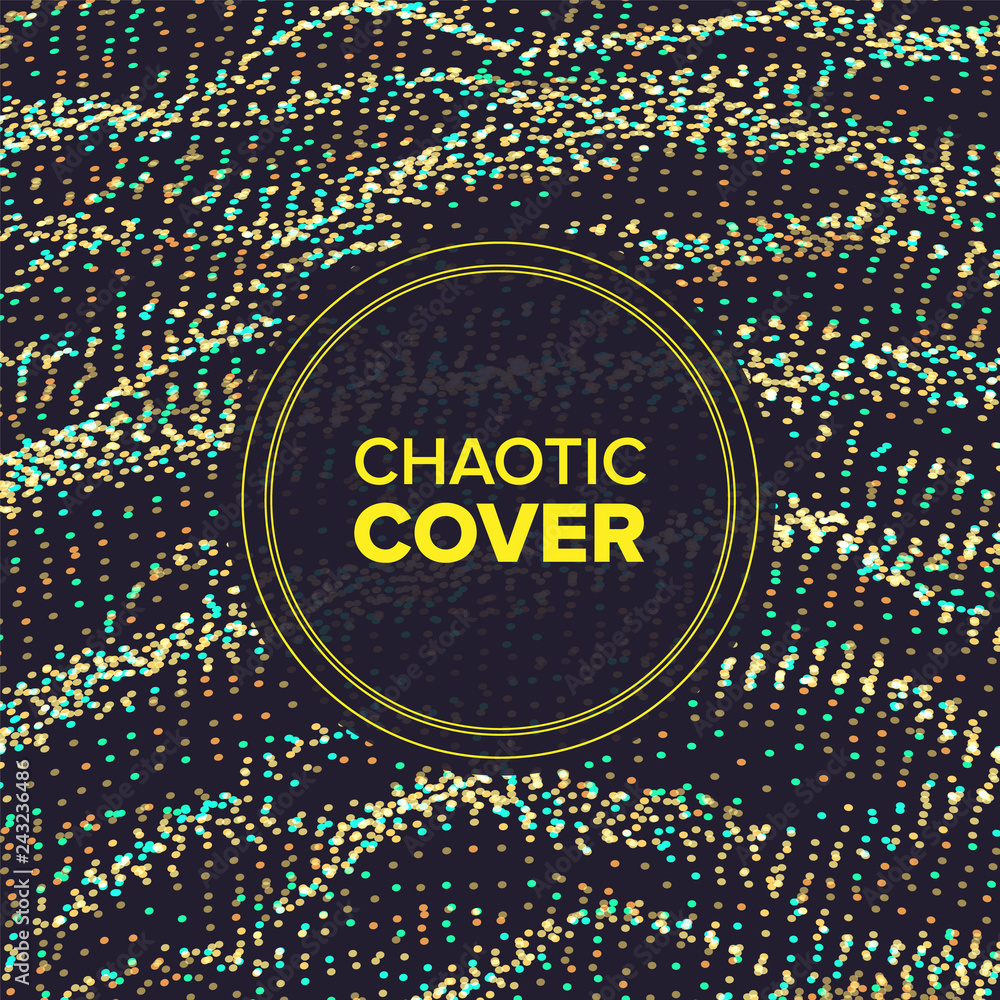Poster technology abstract background vector. chaotic curve. motion stream. 3d grid. cover. illustration
